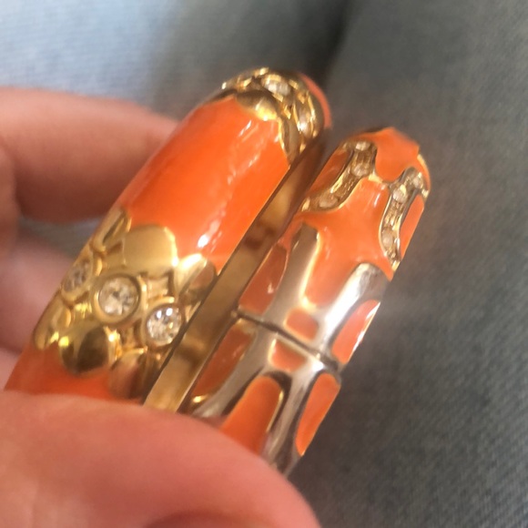 Set of orange enamel bracelets - Picture 4 of 6